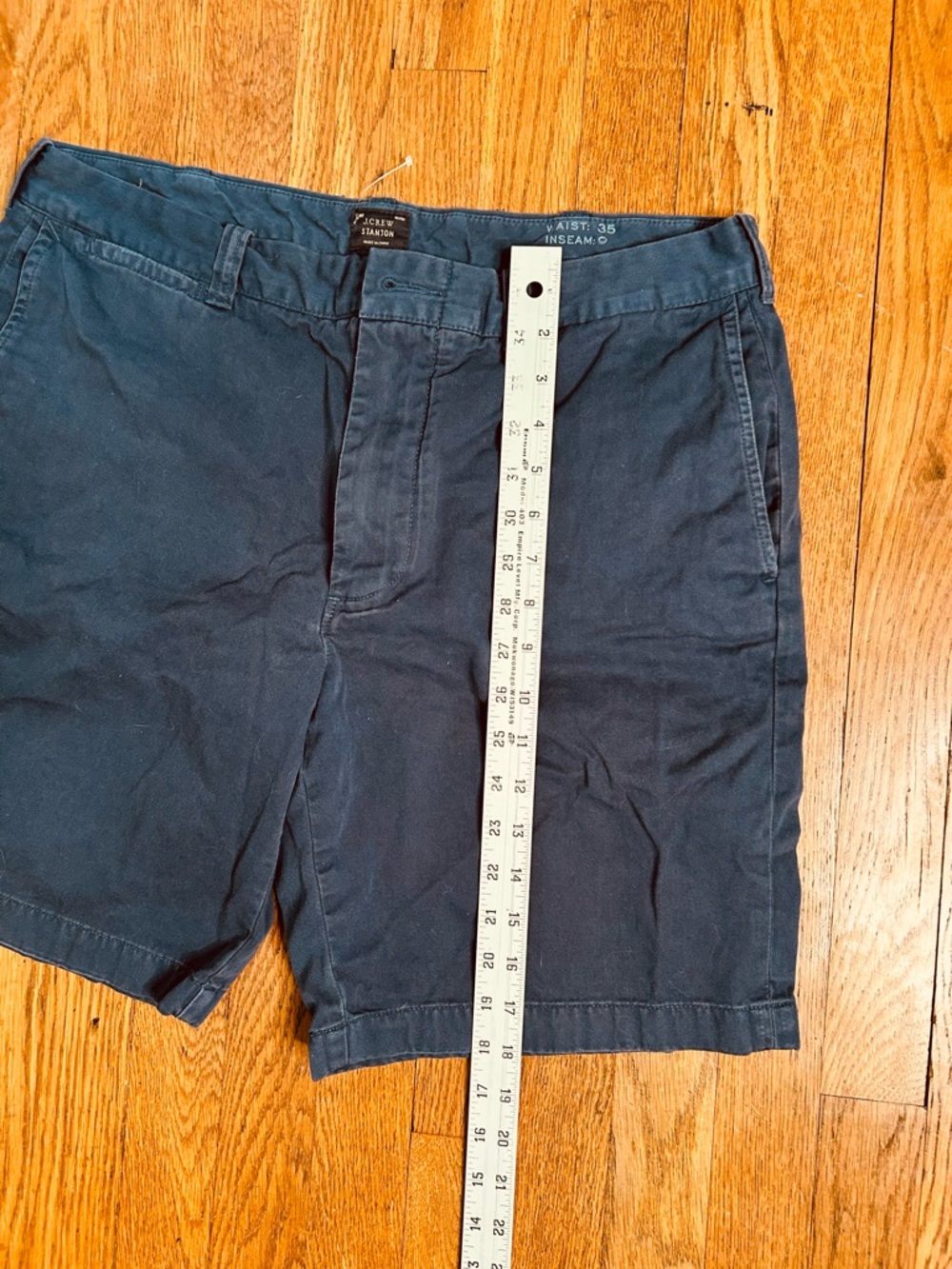 J.Crew Stanton Chino Shorts Blue 35 Cotton Twill 9” Inseam - Picture 5 of 10